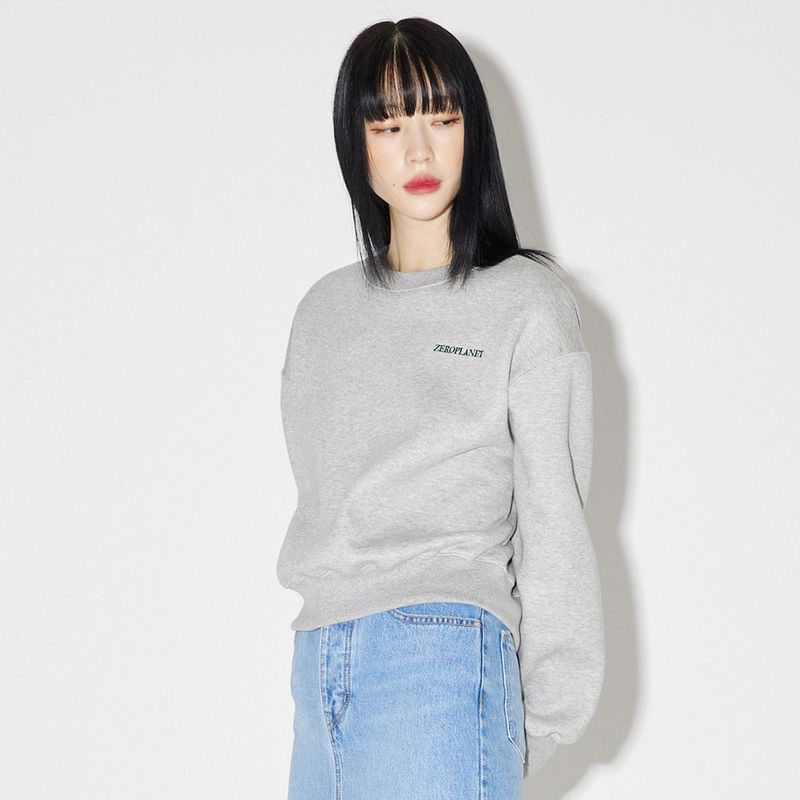 キティーフリーススウェットシャツ / Kitty Warmer Fleece Sweatshirt [GREY]