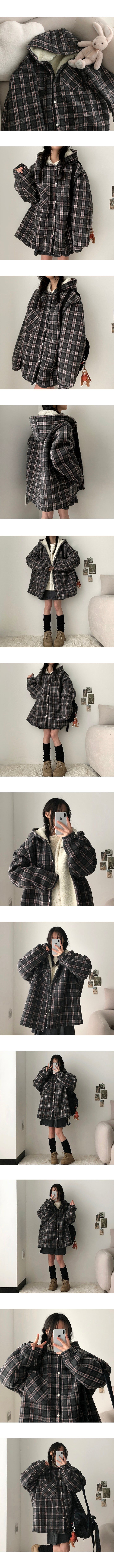 Revl's Dumble Wool Lining Checkered Hoodie Jacket