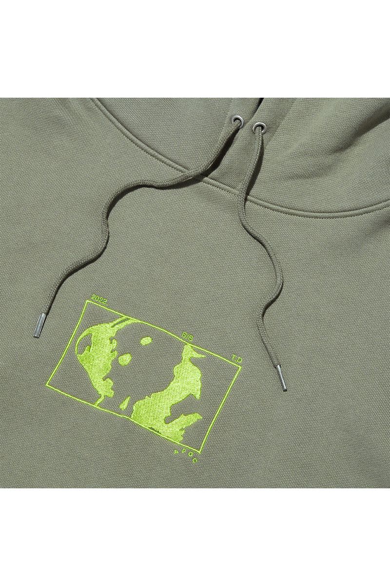 Square Graphic Hoodie_Moss Green