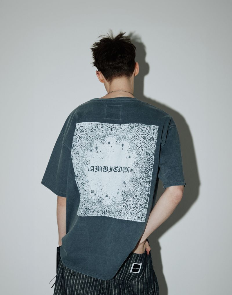 AAMBITION(アアンビション)の「Vintage Paisley T-shirts (Ashed-blue)(Tops)」