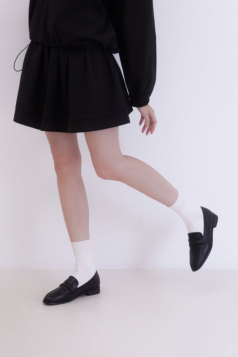 Pintuck shirring mini skirt (BLACK)