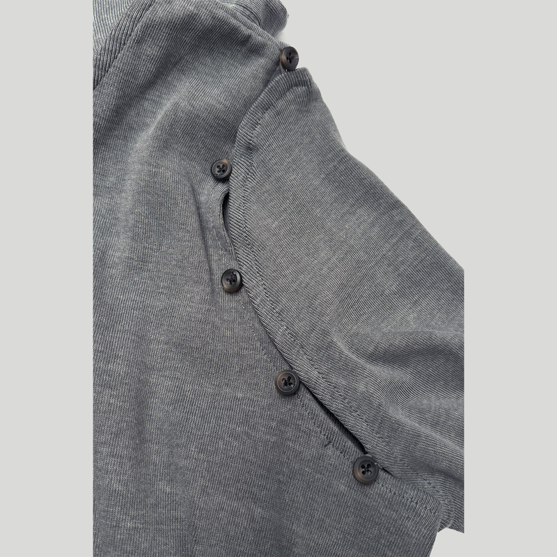 SLEEVE-OFF SHIRRING HOODIE