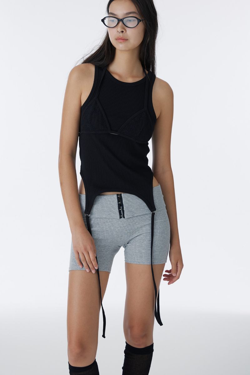 CORSET SHORT LEGGINGS (GRAY)