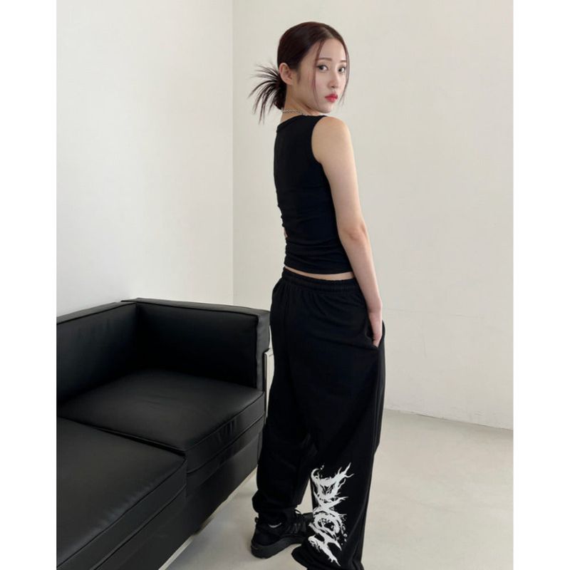 BACK STREET LOGO LONG WIDE PANTS 2COLOR