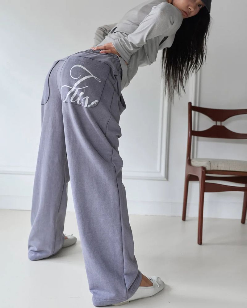 26SS★ SILVER GLITTER PIGMENT SWEAT PANTS