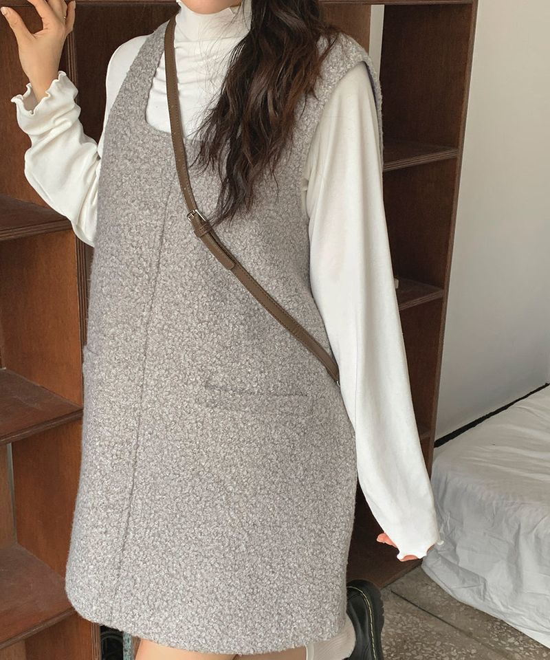 Winter Bouclé Bustier Mini Dress