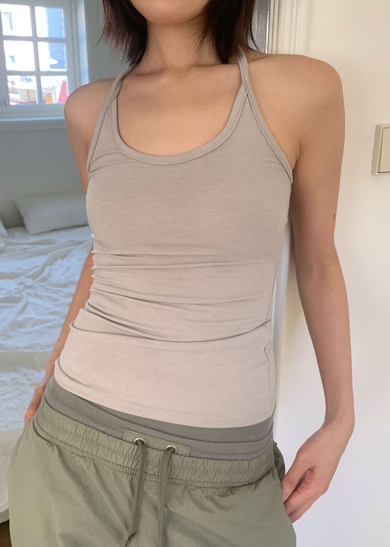 SLIM HALTER SLEEVELESS (6color)