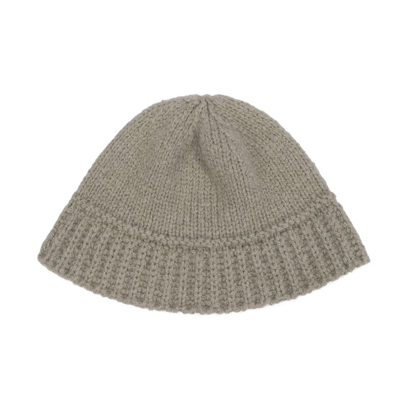 Monogram Label Wool Knit Bucket Hat Mocha