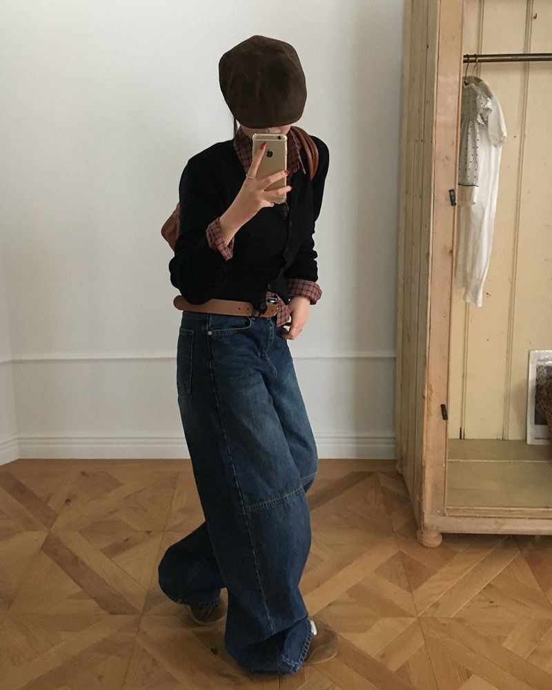 [ORIGINAL] Woolen Balloon Denim Wide Pants