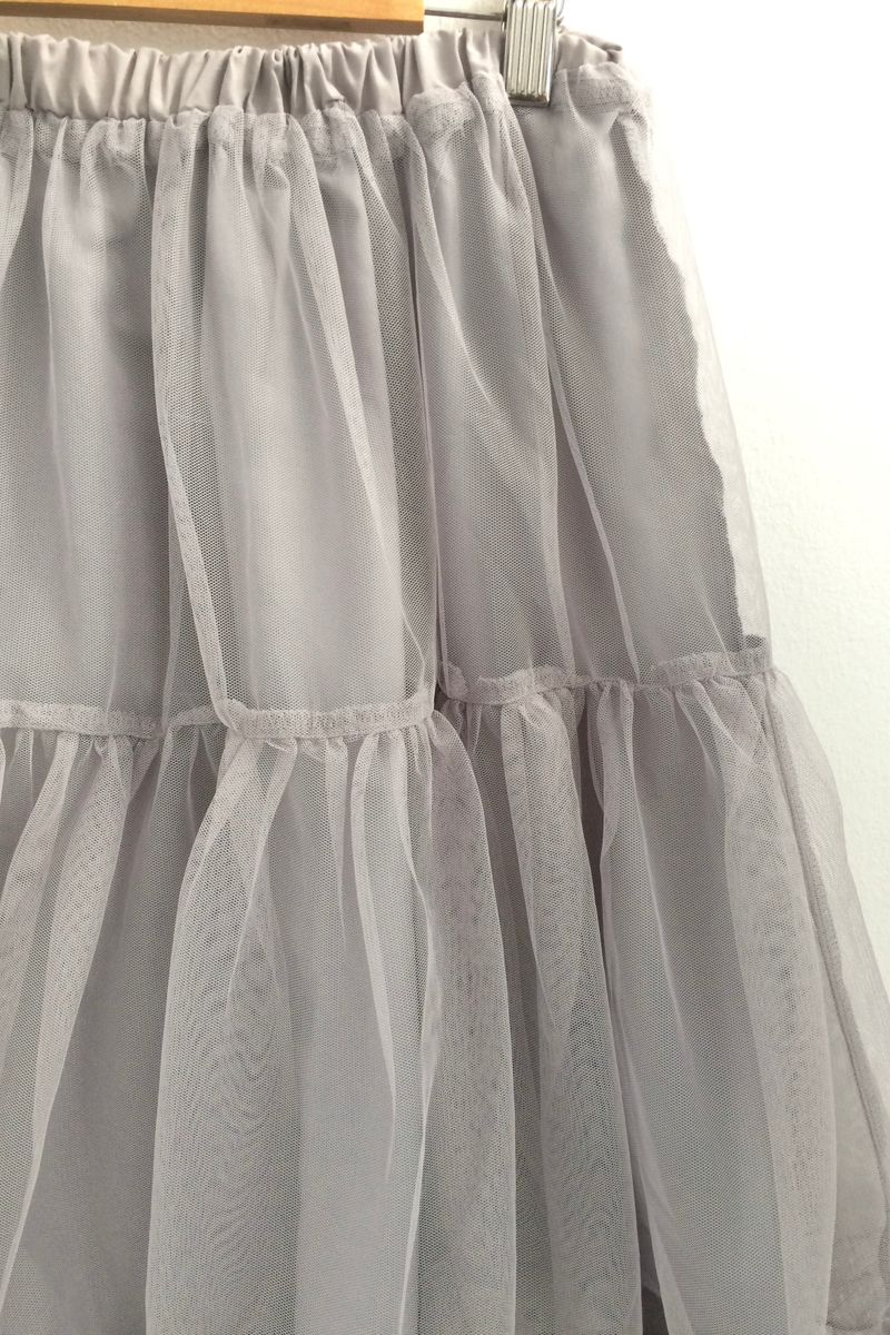 soft shirring frill skirt