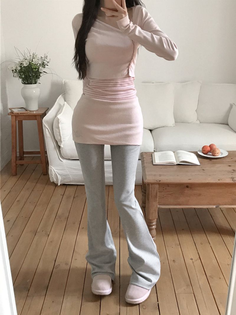 [MADE] Jeweled Cubic Folding Bootcut Sweatpants