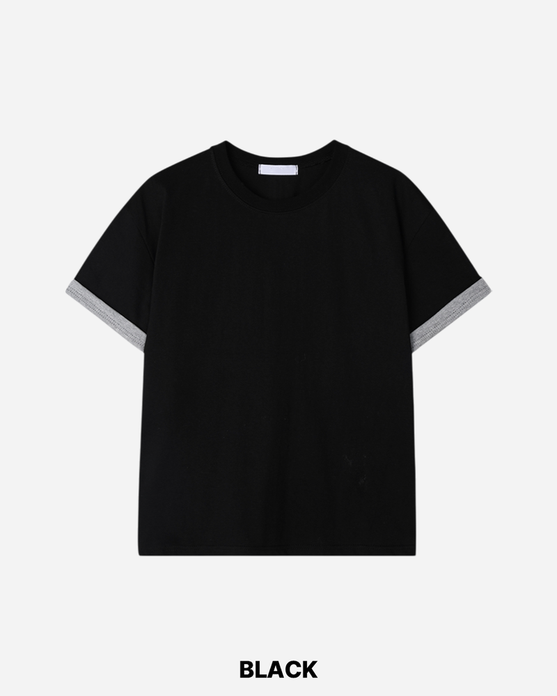 Duet Crop Roll-up Short Sleeve T