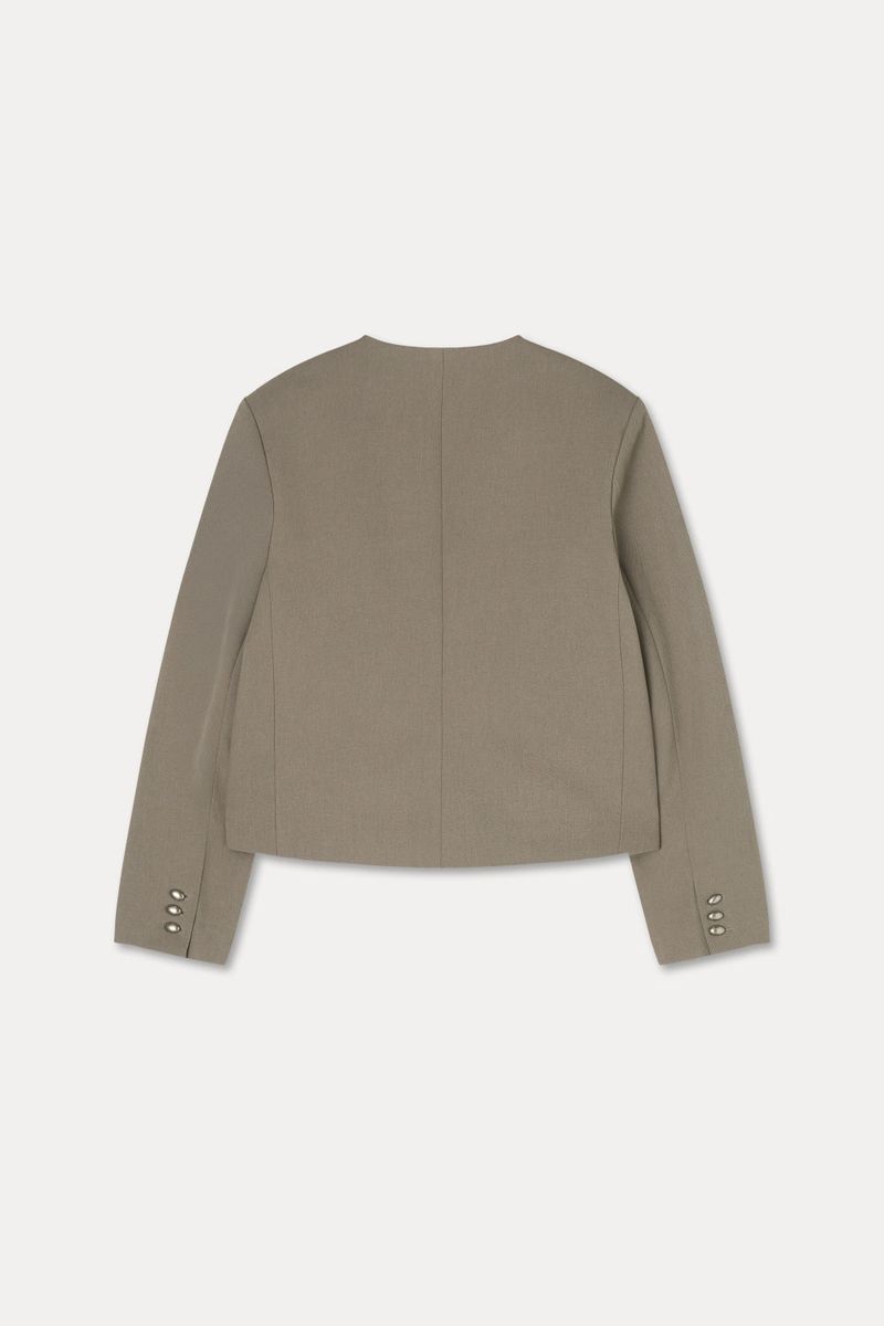Pebble Button Twill Jacket_Beige