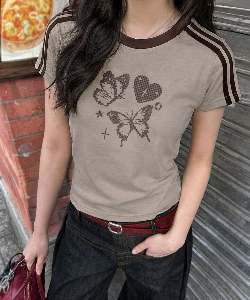 Fly Dot Semi Crop T-Shirts - 6COLOR