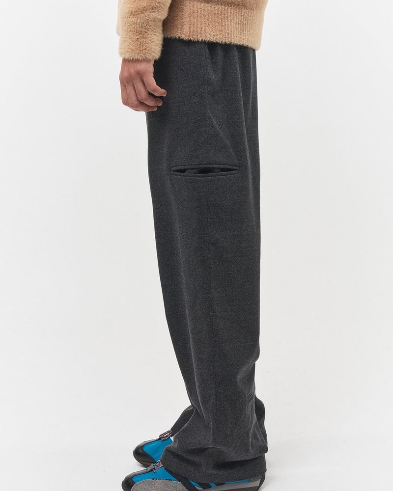 Bluesf woolen wide slacks