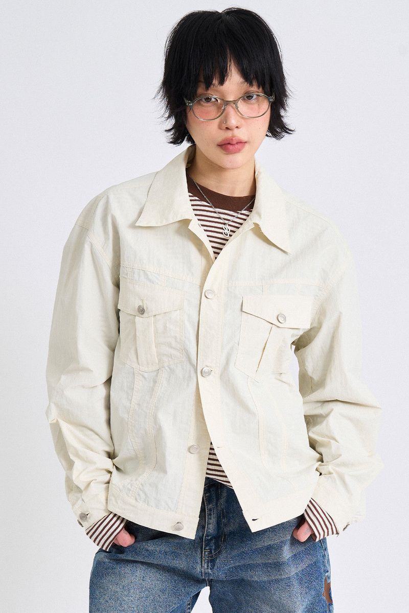 Raucohouse（ラウコハウス）の「Coates nylon trucker jacket（Jackets/Outerwear）」