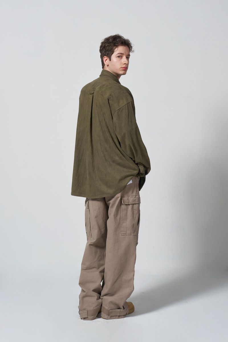 VINTAGE SUEDE SHIRT JACKET - KHAKI