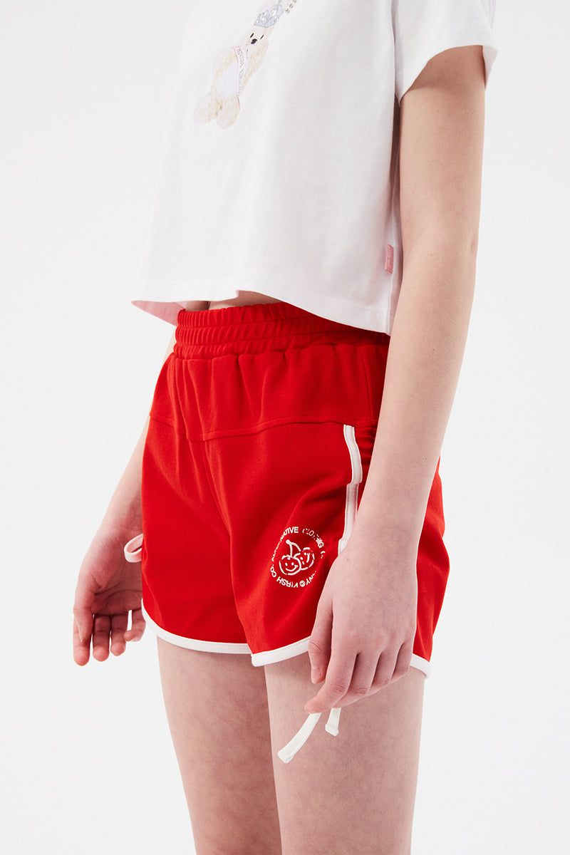 DOODLE CHERRY DOLPHIN PANTS [RED]