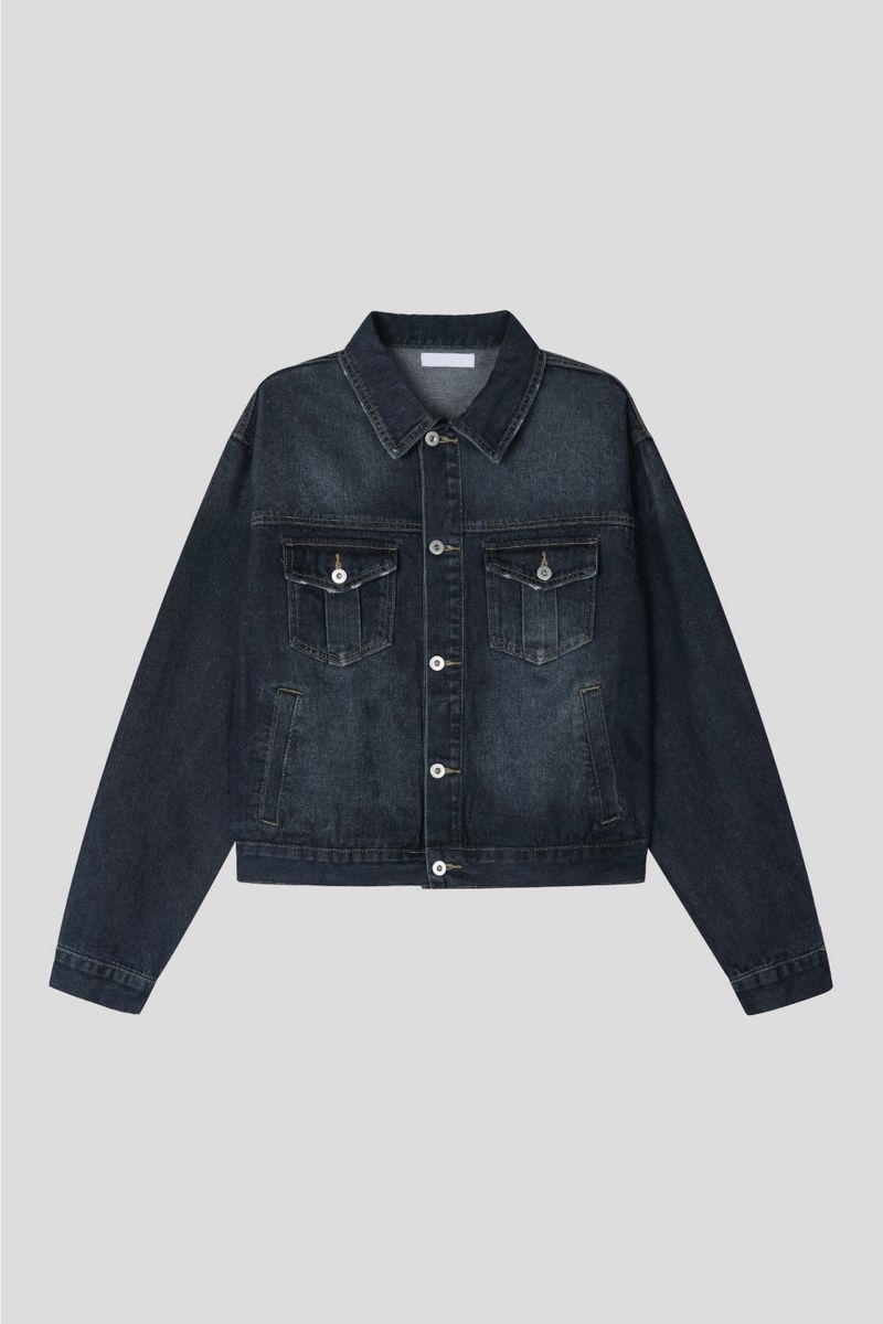 [Planning] LMN Lebo Washed Denim Short Jacket (2 colors)