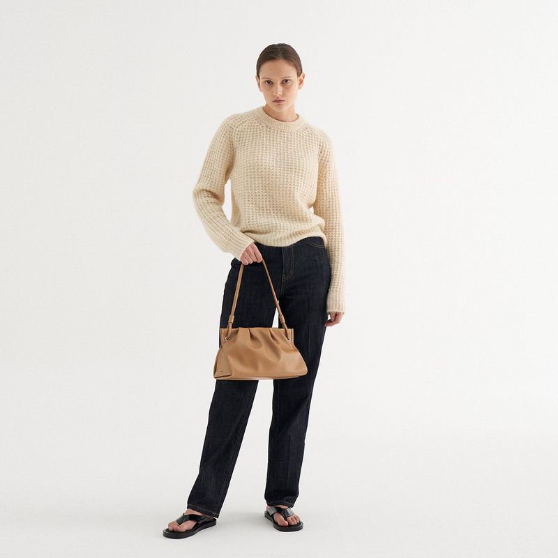 PLEATS SHOULDER BAG_BEIGE