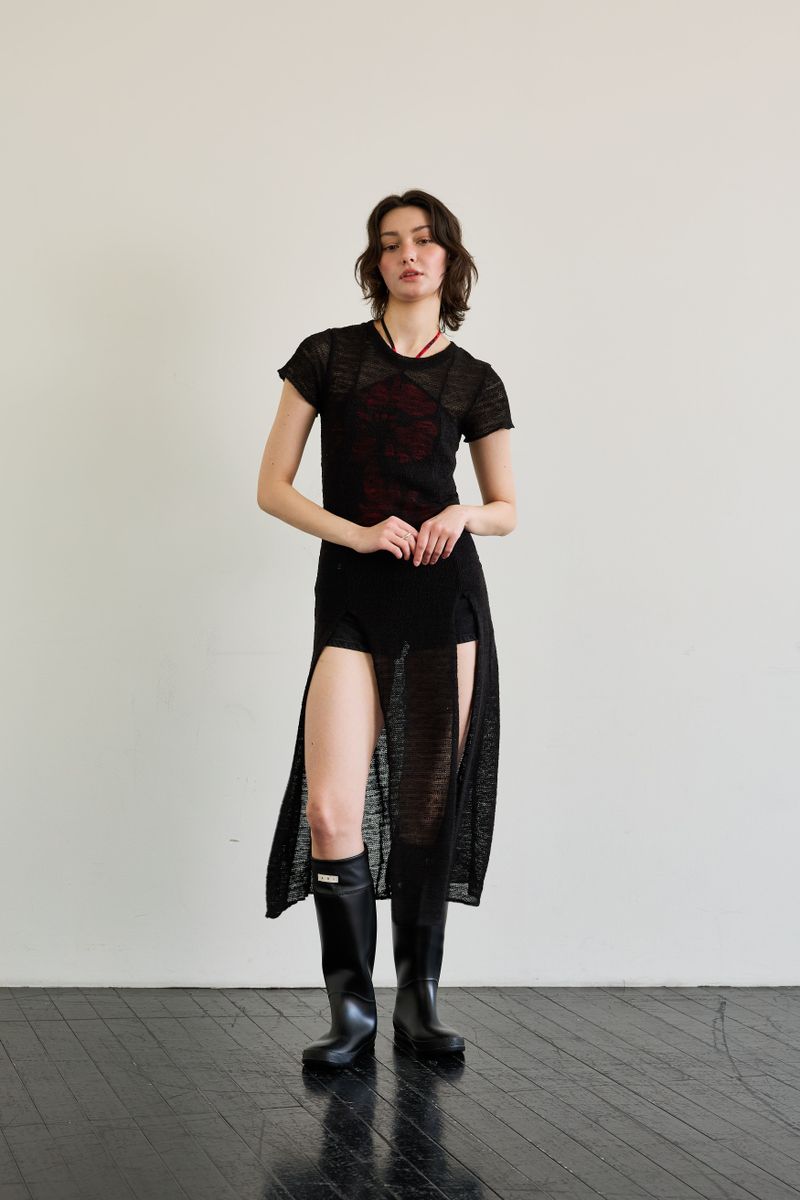 WITTY KNIT ONE-PIECE / BLACK
