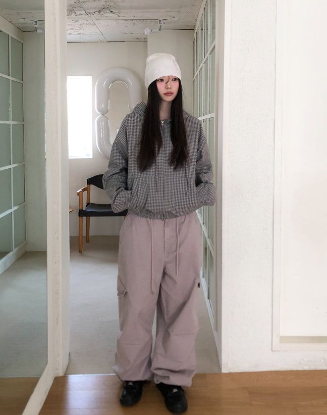 Moa Two Way Check Hood Zip-Up