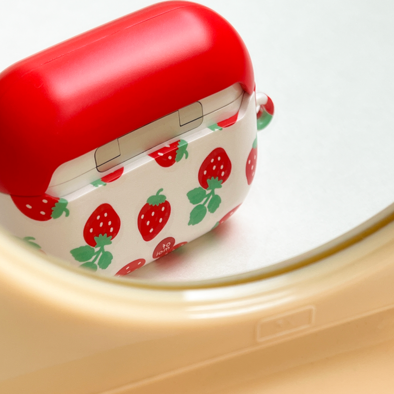 red berry matte hard airpods case