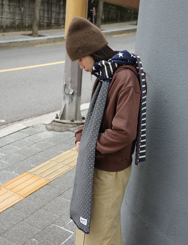 HAIRY KNIT BEANIE (BROWN)