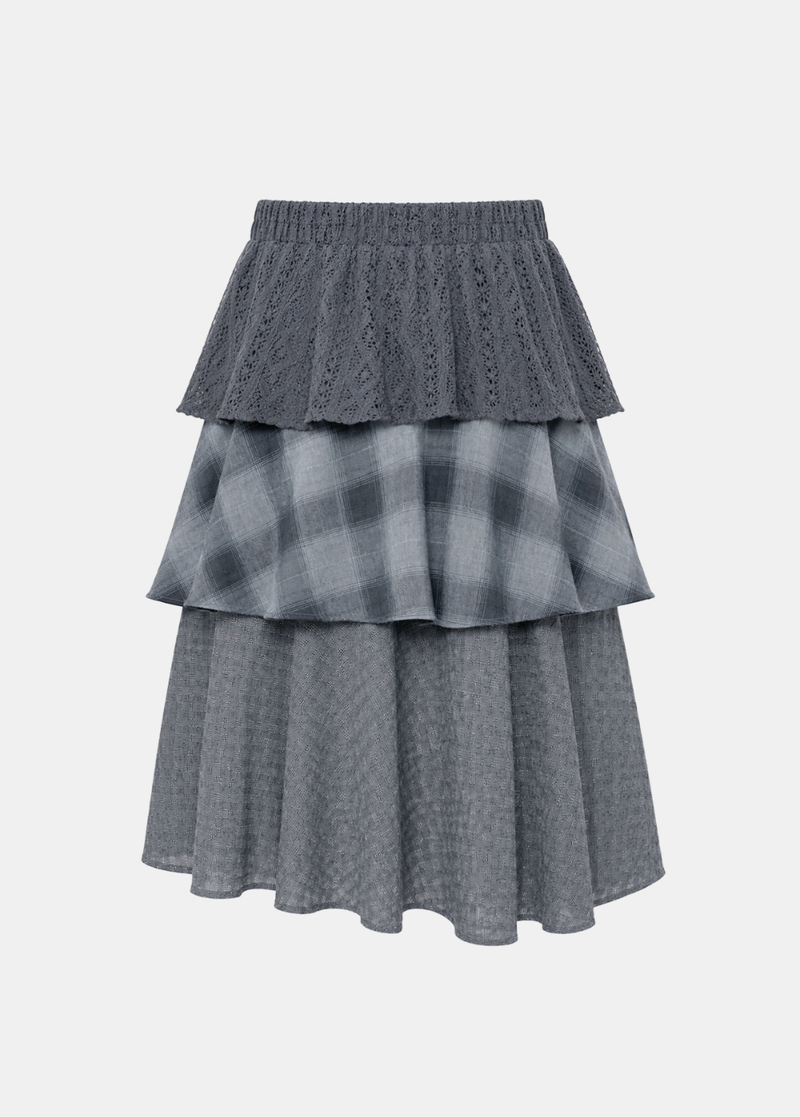 Cressida Tiered Check Skirt