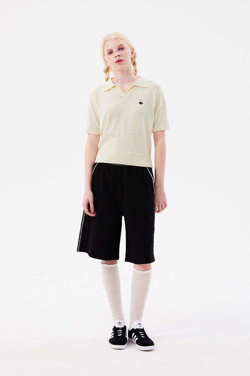 MONO CHERRY OPEN COLLAR KNIT [IVORY]