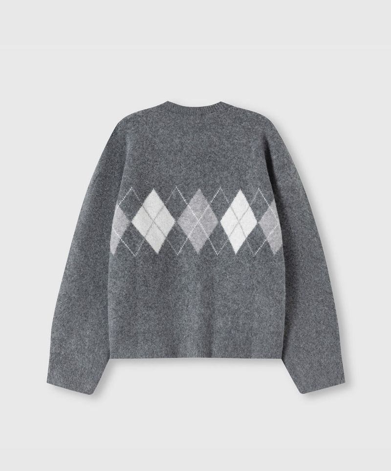 No.1561 argyle round knit CD (4color)