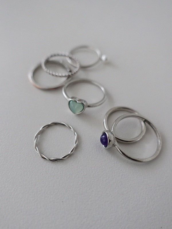 VIVIC（ビビク）の「KITCH HEART & PEARL RING SET (SILVER, GOLD 2COLORS!)（Accessories）」