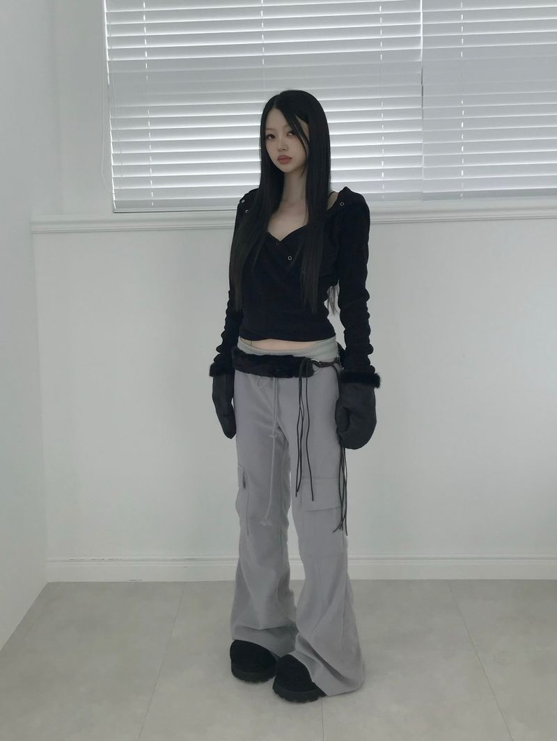 baby cargo fur bootcut pt(2color)