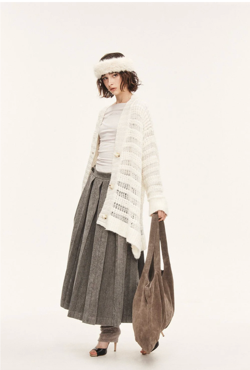 Classic pleats skirt - gray