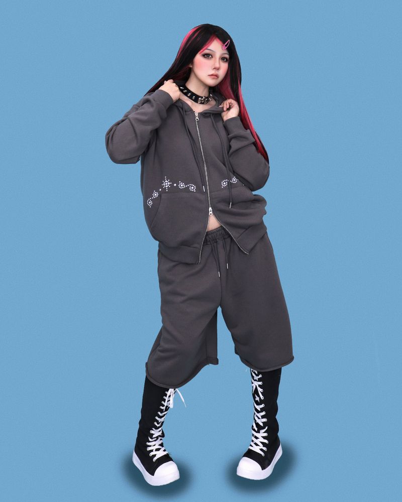 punch half sweat pants (2color)