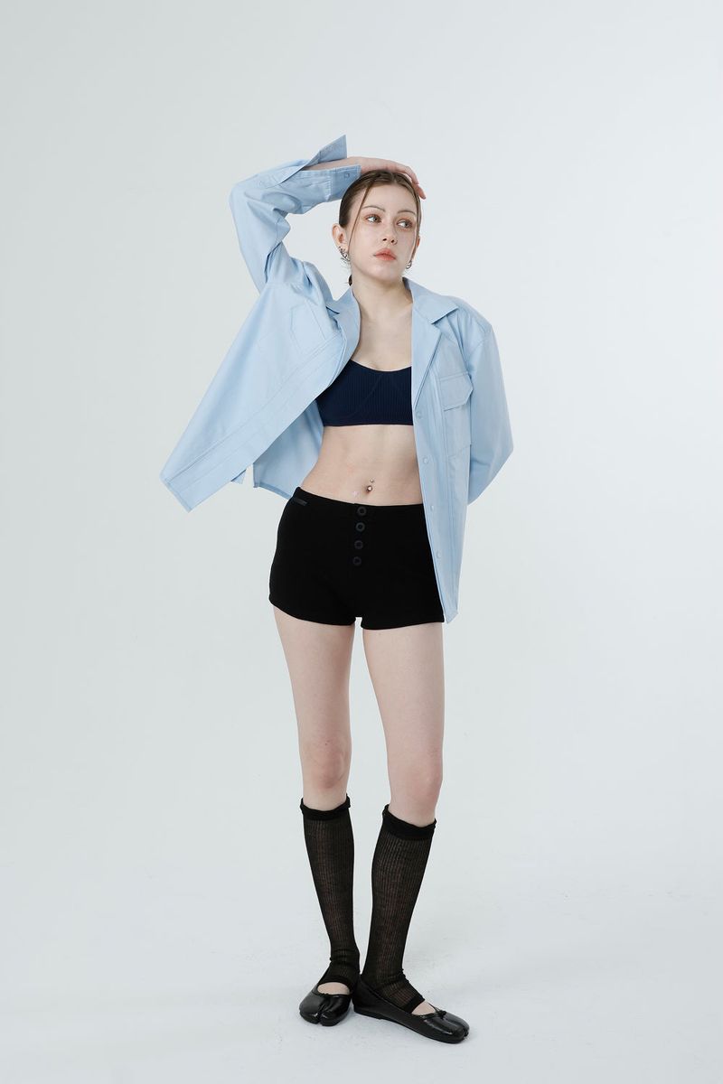 WAFFLE MINI PANTS_BLACK