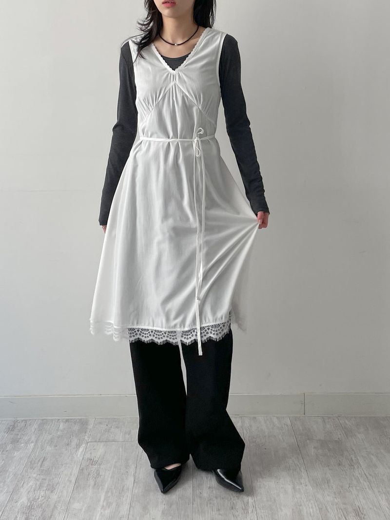 INCHANT ME（インチャントミー）の「Akaya Satin Lace Long One Piece（Dresses）」