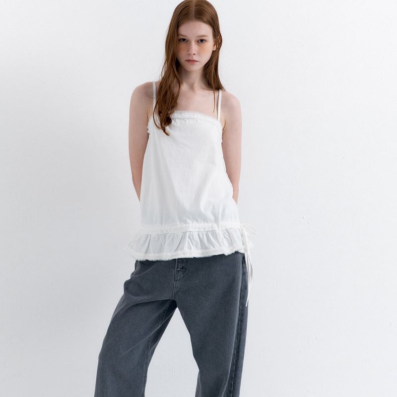 Frill Layered Sleeveless Ivory