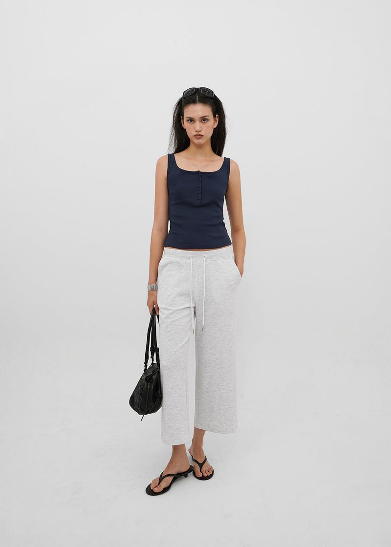 [B-BASIC] Tension Standard Square Henley Neck Sleeveless Top (2 SIZE)