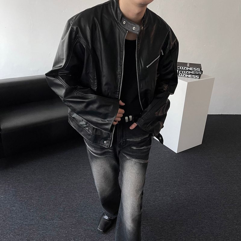 RU23118 Buffing Leather Jacket (2 colors)