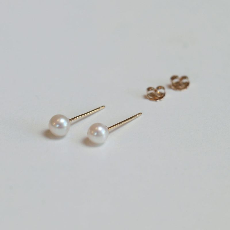 [single earring]14K gold fresh water pearl earring
