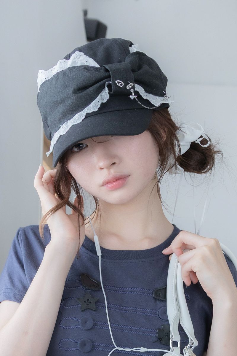LITALMUTE（リタルミュート）の「エンジェルリボンキャップ(black)（帽子）」