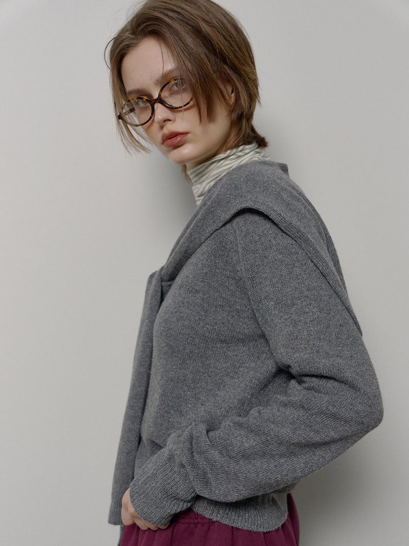 SHAWL SET CARDIGAN (GREY)