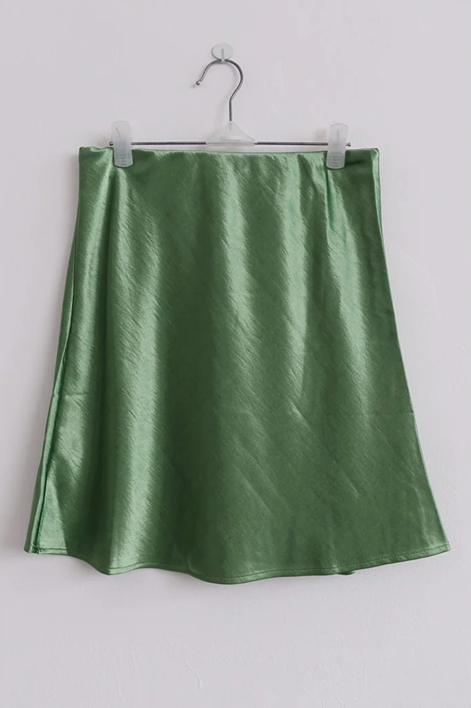 SATIN A-LINE MINI SKIRT (5COLORS!)