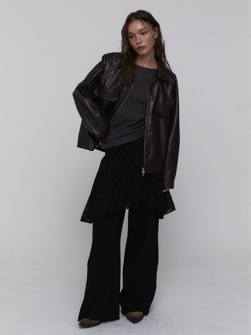 Eco Leather Bomber Jacket_Brown