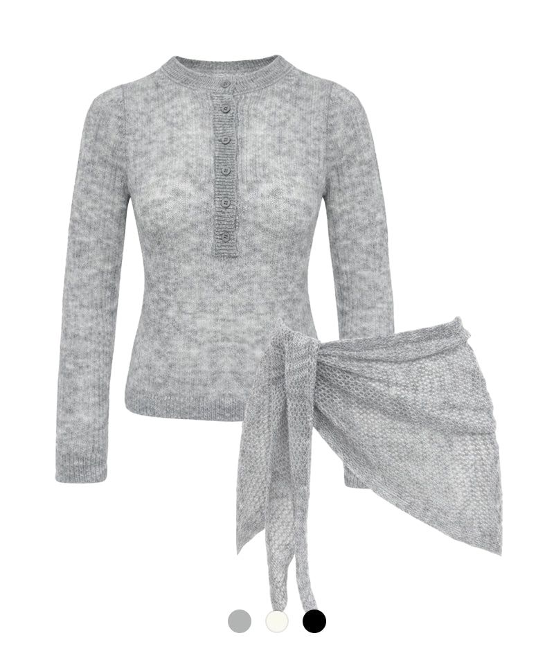 Cozy&Kitsch（コージーアンドキッチ）の「Mellow Knit Skirt Set（Setup）」