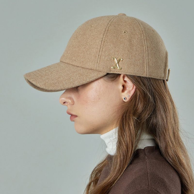 VARZAR(バザール)の「VA Curved Stud Link Wool-Blend Ball Cap / Beige(Hats)」