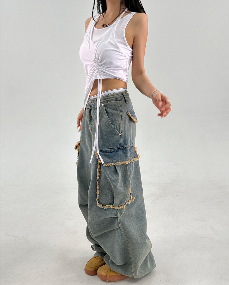 LAYERED SHIRRING POINT SLEEVELESS🤎💚🖤🤍 - 4 COLORS