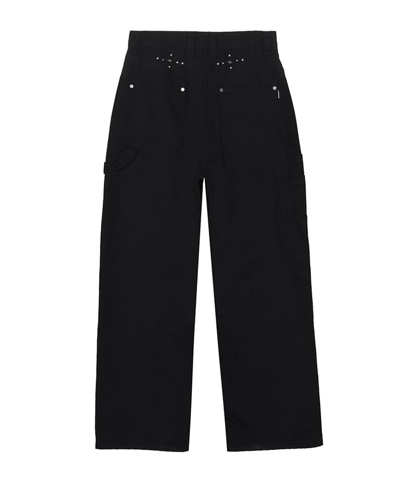 Stud Detail Carpenter Denim Pants_Black