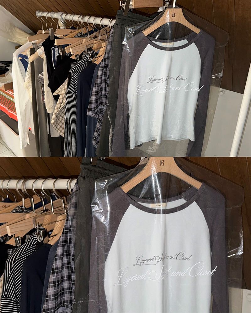 [ORIGINAL] Layered Raglan Long Sleeve T-Shirt